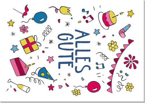 Greeting card "Alles Gute"