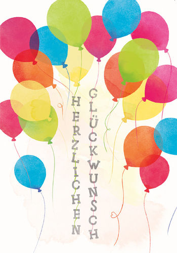 Greeting card "Colorful balloons"