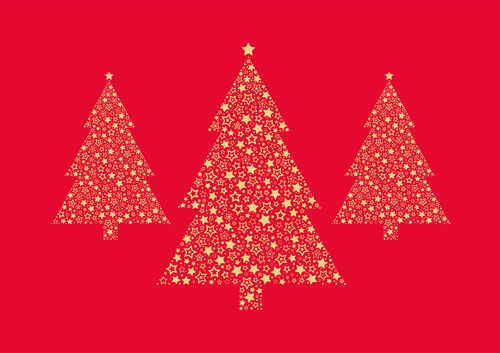 Grußkarte "Weihnachtsbäume"